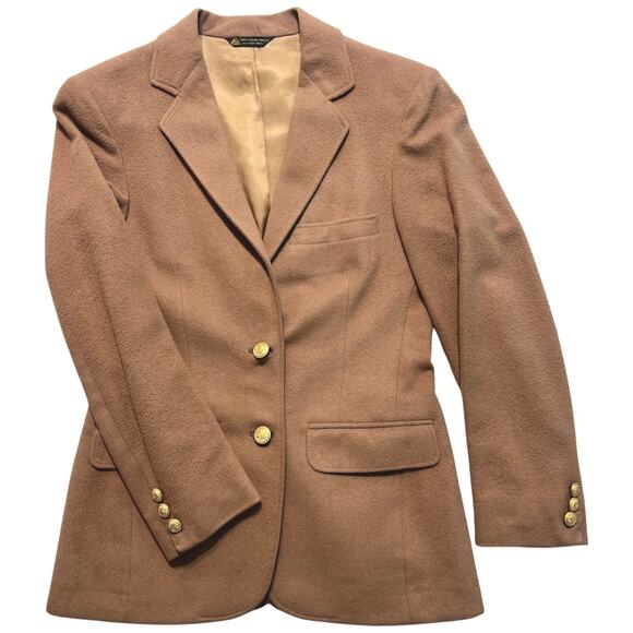 Vintage 80s Cashmere Camel Blazer Grey Plaid Midi Skirt Suit size 6 Van Julian - Picture 10 of 16